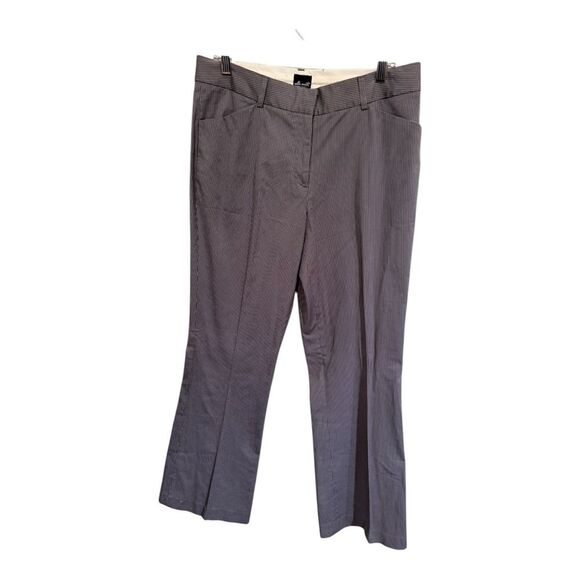 Willi Smith size 8 grey white pinstriped pants cotton spandex stretch flare - Picture 1 of 9